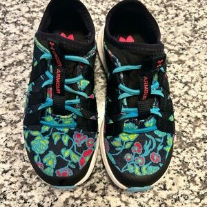 Under Armour Kids' Floral Navy and Turquoise Shoes